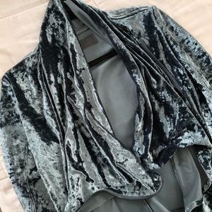 [Blanknyc] | Slate Blue Crushed Velvet Jacket XS